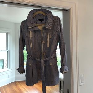 JCrew blue & white striped summer trench